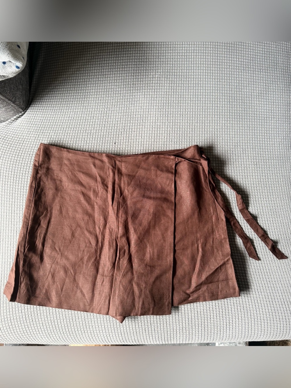 LOFT Brown Wrap Mini Skirt with Side Tie